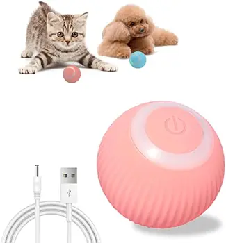 Akıllı interaktif Kedi oyuncak, Otomatik hareketli zıplayan haddeleme topu kapalı kedi yavrusu, şevkli evcil hayvan topu ışıkları ile