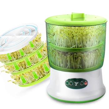 HH Akıllı Fasulye Filizi Makinesi Termostat Yeşil Sebze Tohumları Büyüme Kova Otomatik Elektrikli Filiz Çimlenme Makinesi