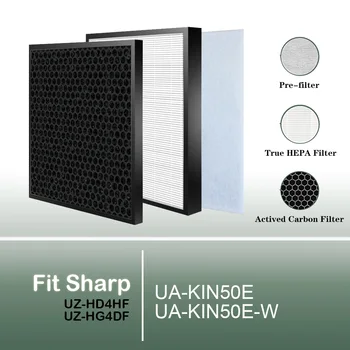UZ-HD4HF UZ-HG4DF Yedek Gerçek HEPA ve karbon filtre Modelleri UA-KIN50E UA-KIN50E-W Keskin Hava Temizleyici