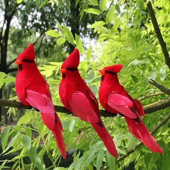 Yaratıcı köpük tüy yapay papağan taklit kuş modeli Bahçe dekorasyon